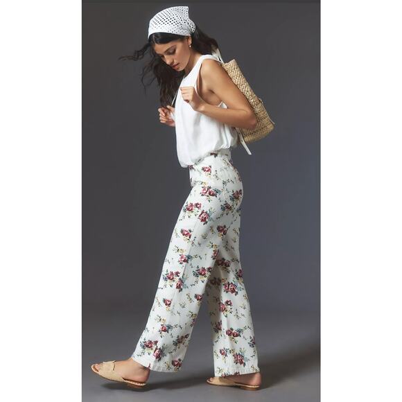 NWT Rolla's Sailor High-Rise Floral Wide-Leg Jeans - 34 Waist - Picture 3 of 5